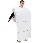 Giant Toilet Paper Roll Adult Halloween Costume | Hilarious Costume For Men & Women | Large Roll Of Toilet Tissue Costume | One Size Will Fit Most Adu