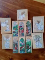 RARE Precious Moments Rubber Stamp Lot Stampendous Angel Stained Glass Christ VT