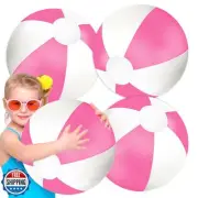 Whaline 3Pcs Inflatable Beach Ball 20 Inch Round Pool PVC Balls Cute Game Toy