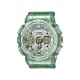 【CASIO 卡西歐】G-SHOCK 金屬光澤 半透明雙顯手錶(透綠 GMA-S120GS-3A)