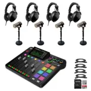 Rode RODECaster Pro 2 with 4x Rode PodMics, NTH-100, Stands & Accessories