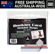 BCW Vertical Booklet Card Holder Resealable Bag for Toploader Case 100 Count
