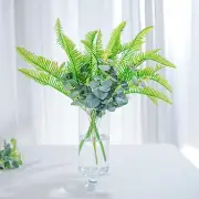 2 GREEN 19" Faux Fern ARTIFICIAL LEAVES Greenery Stems Party Decorations