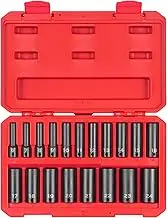 TEKTON 3/8 Inch Drive Deep 12-Point Impact Socket Set, 19-Piece (6-24 mm) | SID91307