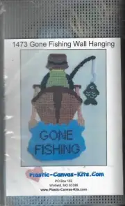 Gone Fishing- Wall Hanging-Plastic Canvas Kit # 1473