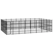 Dog Kennel Steel 36.86m² Large Outdoor Pet Cage Fence Run Pen House Enclosure