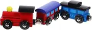 Toyvian Wooden Train Set 3pcs Train Toy Animal Cars Reusable Educational Learning Toy for Boys and Girls