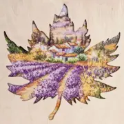 Cross stitch kit - Lavender fields 30x30cm White Aida 14ct needlepoint kit