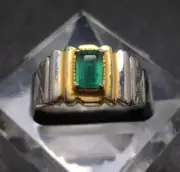 Natural Emerald Punjsher Stone Ring Genuine Emerald Ring Elegant Sterling Silver