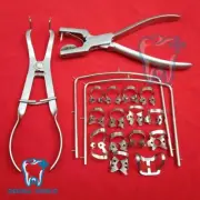 18 Pcs Rubber Dam Starter Set Kit with Frame Punch Clumps Dental Instruments