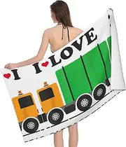 [OdDdot] I Love Garbage Trucks print Multipurpose Pool Towel,Quick Dry Towel, Soft Absorbent Bath Towels,for Bathroom, Gym, Hotel