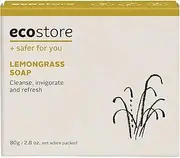 Ecostore Lemongrass 80g Soap, Plant-Based Soap, Formulated To Thoroughly Cleanse And Nourish Skin, Non-Stripping With Rich Creamy Lather