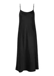 Vince Hammered Satin Slip Dress - Black - M M