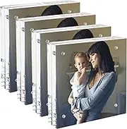 Hexsonhoma Square Acrylic Picture Frame 7.5 x 7.5 cm, Pack of 4, Picture Frame for 7.5 x 7.5 or 5 x 5, Double-Sided Thick Frame, Desktop Pictures Display, Small Tips Holder, Freestanding