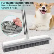 Rubber Broom with Built in Squeegee Soft Bristle Rubber Sweeper with .l