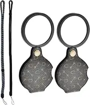 2PCS 15x Small Pocket Magnify Glass, Folding Mini Magnifying Glass with Rotating Perfect for Reading, Science, Jewelry, Hobbies, Books or Exploring