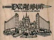 Excalibur 2 3/4 x 2" Rubber Stamp, Travel Stamp, Las Vegas Stamp