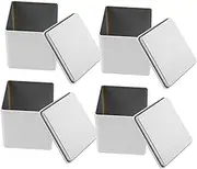 LAPYAPPE 4pcs Airtight Tinplate Storage Containers for Coffee Tea and Candy Lightweight Canisters with Lids for Home Office and Tearoom Organization