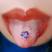 Titanium Steel Piercing Tongue Ring Heart Crystal Zircon Tongue St-i-
