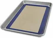USA Pan Bakeware Nonstick Jelly Roll Pan and Silicone Baking Mat Set