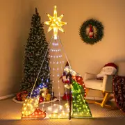 Costway180CM Lighted Nativity Scene with 240 LED Lights and Ground Stakes