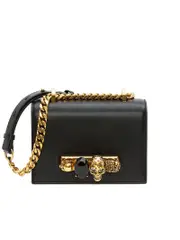 Alexander Mcqueen Mini Jewelled Satchel in Black