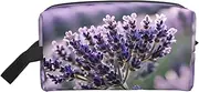 [FSCEV] Lavender Flower Storage Bag Toiletry Bag Travel Bag Cute Cosmetic Bag Makeup Accessories, White, One Size