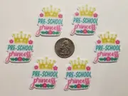 6 Pcs Lot Flatback Resin Cabochon Hair Bow Center Supply.