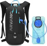Arvano Hydration Pack Backpack with 2L TPU Water Bladder, Small Bike Backpack for Men Women Lightweight Mountain Biking Backpack 6L Water Backpack for Hiking Cycling Skiing Snowboarding Daypack