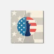 Statue Of Liberty 4'' X 4'' Square Wooden Coaster