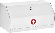 AdirMed Locking Drug Cabinet – Wall Mount Heavy Duty White Steel Prescription Medicine Safe & Medical Supply Storage W/Lock For Home, School & Office 6 x 12.5 x 5.9 White