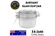 36x Airtight Glass Storage Jars 125ml Clip Lock Kitchen Food Bottle Container