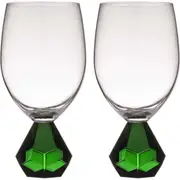 2PK Zhara 350ml Wine Glass Water/Juice Cocktail Drinkware Glassware Cup Emerald