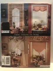 VOGUE Sewing Pattern #1907 NO SEW WINDOW TREATMENTS Waverly Margot Hotchkiss NEW