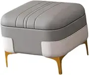 Storage Foot Rest Footstool Seat Cube Non Slip Padded Seat Foot Stool Foot Rest for Couch Doorway Bedroom Entryway Apartment, Gray