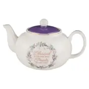 Large Ceramic Cute Inspirational Scripture Teapot for Women: Blessed