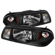 Ford 87-93 Mustang Black LED Headlights Corner Lamps 1-Piece Style GT LX SVT (for: Ford)