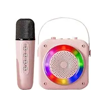 Karaoke Machine, Portable Wireless Speaker with RGB Lighting, Microphone Set, Wireless Mics for Camping, Picnics, Family Parties, Weddings, Birthdays, Outdoor Events, Fun Entertainment