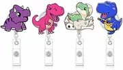 Cute Retractable Badge Holder Reel,Dinosaur Badge Reel - Clip-On Name Badge Tag with Belt Clip, ID Card Holder for Office Workers, Doctors, Nurses,Medical Students and Students
