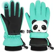 [Findway] Children's Ski Gloves, Waterproof, Windproof, Warm Thermal Winter Gloves, Snowboarding, Sledging, Cycling, Skiing, Riding Gloves for Ages 3-12 with Adjustable Cuffs