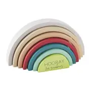 MudPie Rainbow Wooden Stacking Toy Large 8 Piece Rainbow Stacker