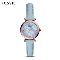 在飛比找蝦皮購物優惠-FOSSIL Carlie 水藍色星星皮革手錶
