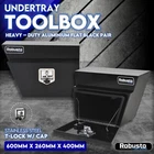 600mm Pair of Under Tray Tool Box Aluminium Undertray Underbody Toolbox Black