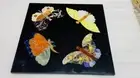 Square Black Marble Coffee Table Butterfly Mosaic Stone Bar Counter Furniture