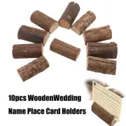 10Pcs Wedding Decorations Wooden Name Place Card Holder Table Menu Holders AU
