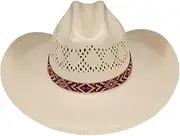 [Generic] Fort Worth Beaded Hat Band - Blue Aztec 1 in /25.4mm