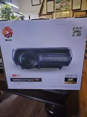 Motiv M8K Android Smartv Projector & 72 inch remote controlled screen - all NIB