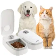 Automatic Cat Feeder with Ice Pack - 2-Meal Pet Feeder for Small Dogs - Dry a...