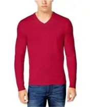 Club Room Mens Merino Wool Melange Pullover/Sweater・Cherry-Red Retails $75 XL