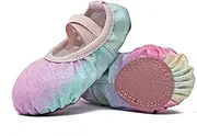 [MSMAX] Kid Girl's Canvas Ballet Dance Yoga Shoes with Flower
